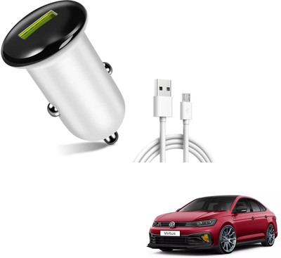 AuTO ADDiCT 25.5 W Turbo Car Charger(White, With USB Cable)