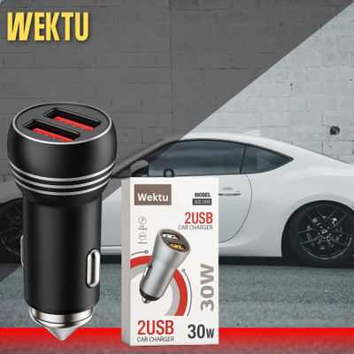 WEKTU 4.8 Amp Turbo Car Charger(Black)