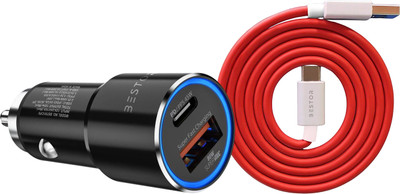 Bestor 125 W Qualcomm 3.0 Turbo Car Charger(Black, With USB Cable)