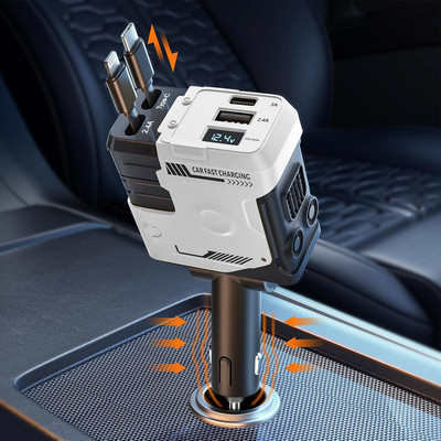 MARS 3.2 Amp Qualcomm Certified Turbo Car Charger(White)