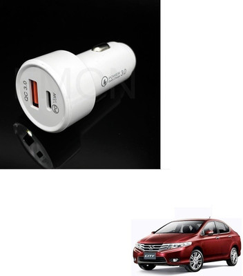 KOZDIKO 18 W Qualcomm 3.0 Turbo Car Charger(White, With USB Cable)