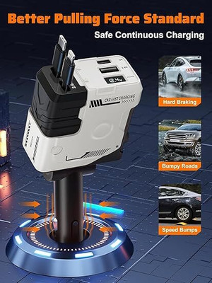 X88 Pro 120 W Qualcomm Certified Turbo Car Charger(Black, With USB Cable)