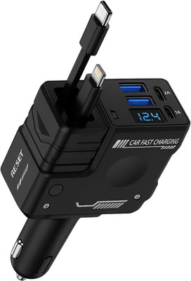 JAXTER 100 W Qualcomm 3.0 Turbo Car Charger(Black)
