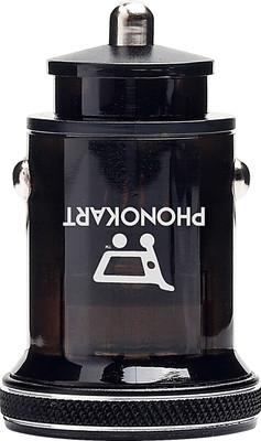 PHONOKART 48 W Qualcomm Certified Turbo Car Charger(Black, With USB Cable)