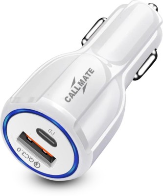 Callmate 30 W Turbo Car Charger(White, With USB Cable)