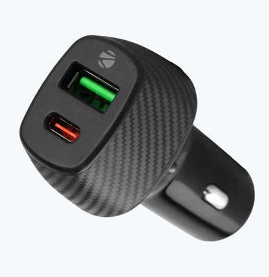 ZEBRONICS 2.2 Amp Qualcomm Certified Turbo Car Charger(Black, With USB Cable)