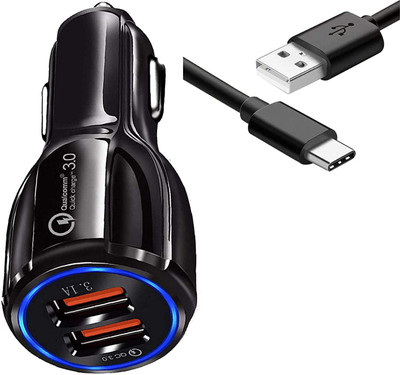 ASTOUND 10.5 W Qualcomm Certified Turbo Car Charger(Black, With USB Cable)