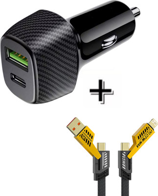 Chaebol 20 W Qualcomm 3.0 Turbo Car Charger(Black, With USB Cable)