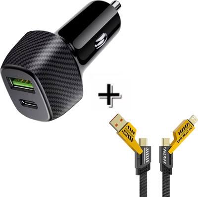 Chaebol 20 W Qualcomm 3.0 Turbo Car Charger(Black, With USB Cable)