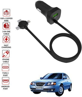 AYW 4.1 Amp Turbo Car Charger(Black, With USB Cable)