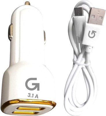 GROROX 40 W Qualcomm 3.0 Turbo Car Charger(White, With USB Cable)