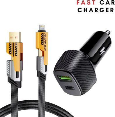 Chaebol 20 W Qualcomm 3.0 Turbo Car Charger(Black, With USB Cable)