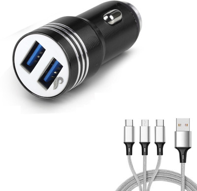 CIHROX 61.2 W Qualcomm 3.0 Turbo Car Charger(Multicolor, With USB Cable)