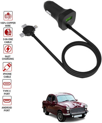 AYW 4.1 Amp Turbo Car Charger(Black, With USB Cable)