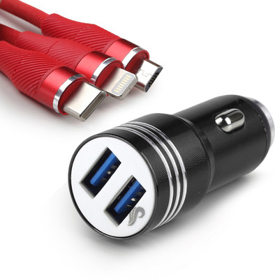 Chaebol 61.2 W Qualcomm 3.0 Turbo Car Charger(Black, With USB Cable)