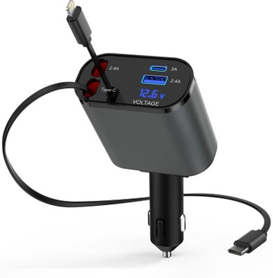 ASTOUND 3 Amp Turbo Car Charger(Black, With USB Cable)
