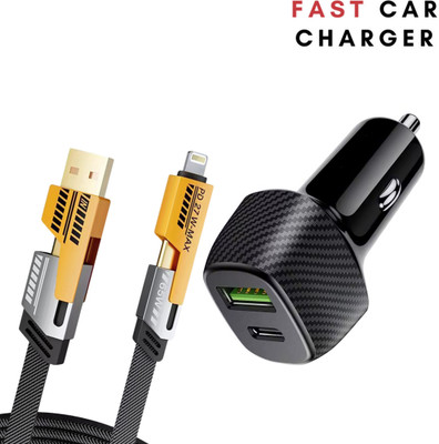 Chaebol 20 W Qualcomm 3.0 Turbo Car Charger(Black, With USB Cable)