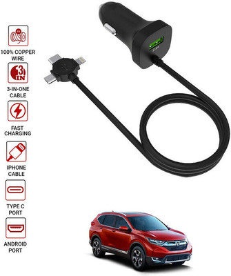 AYW 4.1 Amp Turbo Car Charger(Black, With USB Cable)