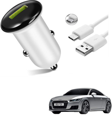 AuTO ADDiCT 25.5 W Turbo Car Charger(White, With USB Cable)