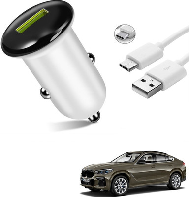 AuTO ADDiCT 25.5 W Turbo Car Charger(White, With USB Cable)