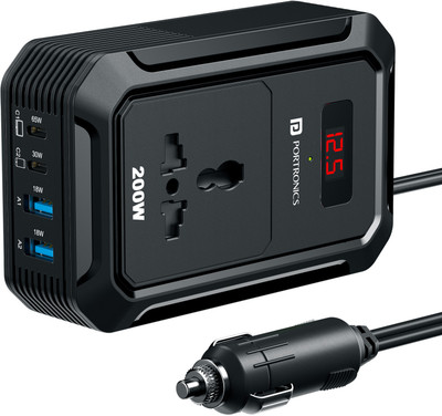 Portronics 200 W Turbo Car Charger(Black)