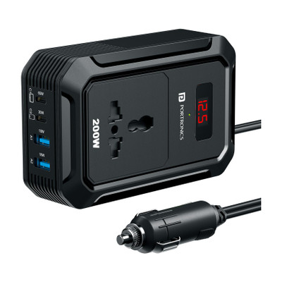 Portronics 200 W Turbo Car Charger(Black)