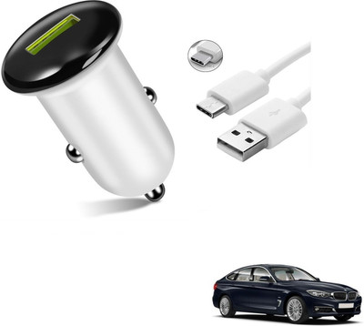 AuTO ADDiCT 25.5 W Turbo Car Charger(White, With USB Cable)