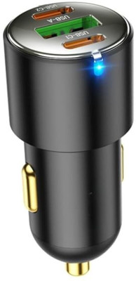 Lipzie 12 Amp Qualcomm 3.0 Turbo Car Charger(Black, With USB Cable)