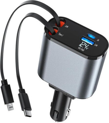 MARS 120 W Qualcomm Certified Turbo Car Charger(Black)