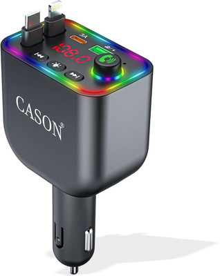 CASON 12 Amp Turbo Car Charger(Black, With USB Cable)