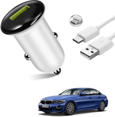 AuTO ADDiCT 25.5 W Turbo Car Charger(White, With USB Cable)