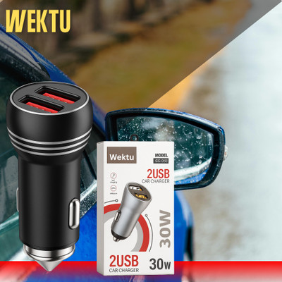 WEKTU 4.8 Amp Turbo Car Charger(Black)