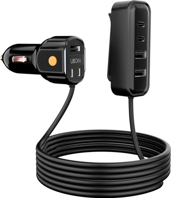 delphine 80 W Qualcomm Certified Turbo Car Charger(Black, With USB Cable)