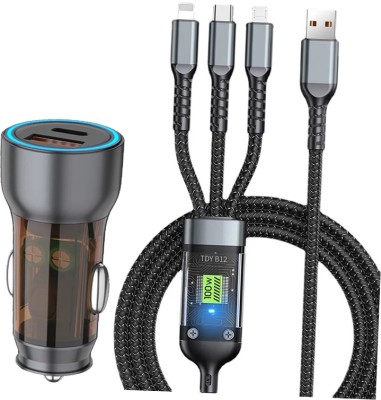 Chaebol 38 Amp Qualcomm 3.0 Turbo Car Charger(Black, With USB Cable)