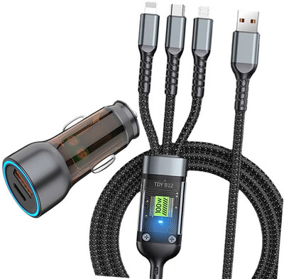 CIHROX 61.2 W Qualcomm 3.0 Turbo Car Charger(Black, With USB Cable)