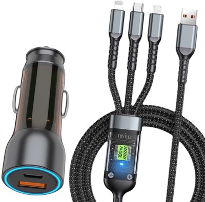 Chaebol 61.2 W Qualcomm 3.0 Turbo Car Charger(Black, With USB Cable)