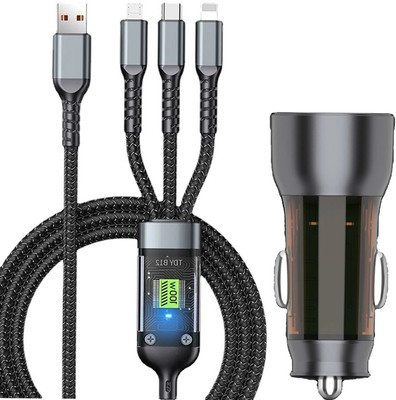 CIHROX 61.2 W Qualcomm 3.0 Turbo Car Charger(Black, With USB Cable)