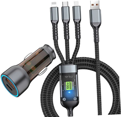 CIHROX 61.2 W Qualcomm 3.0 Turbo Car Charger(Black, With USB Cable)