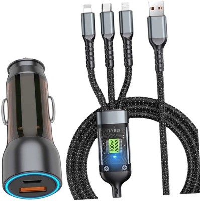 CIHROX 61.2 W Qualcomm 3.0 Turbo Car Charger(Black, With USB Cable)