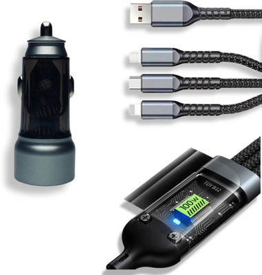 Chaebol 38 Amp Qualcomm 3.0 Turbo Car Charger(Black, With USB Cable)