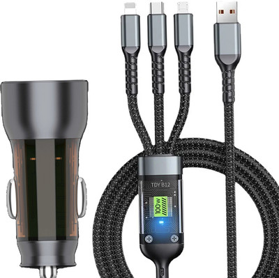 CIHROX 61.2 W Qualcomm 3.0 Turbo Car Charger(Black, With USB Cable)