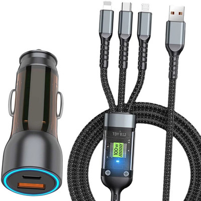CIHROX 61.2 W Qualcomm 3.0 Turbo Car Charger(Black, With USB Cable)