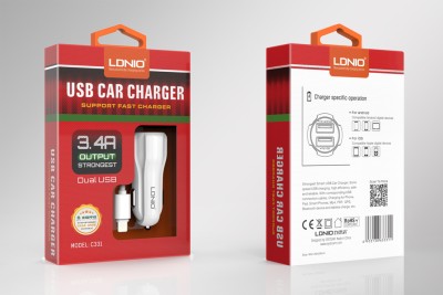 HumBiG 17 W Turbo Car Charger(White, With USB Cable)