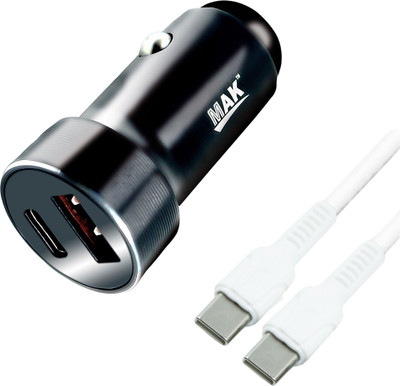 MAK 25 W Qualcomm Certified Turbo Car Charger(Black)