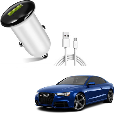 AuTO ADDiCT 25.5 W Turbo Car Charger(White, With USB Cable)