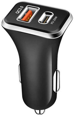TECHGEAR 15.5 W Turbo Car Charger(Black, With USB Cable)