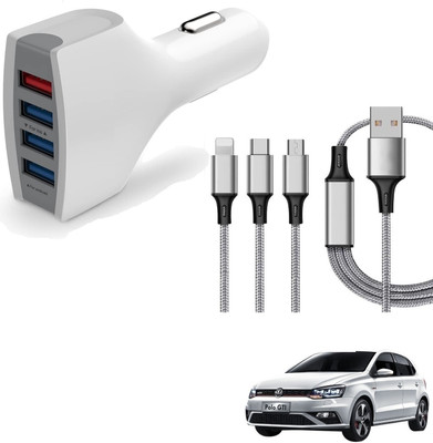 KOZDIKO 5.8 Amp Turbo Car Charger(White, With USB Cable)