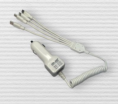 go quick 3.4 Amp Turbo Car Charger(White, With USB Cable)