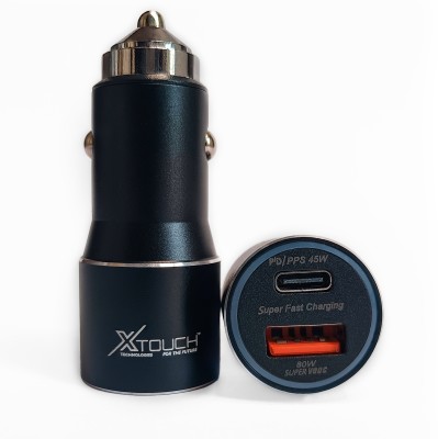 XTOUCH 125 W Qualcomm 3.0 Turbo Car Charger(Black)