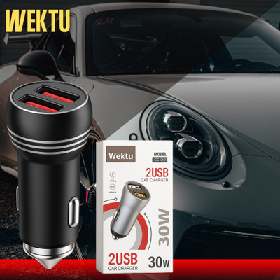 WEKTU 4.8 Amp Turbo Car Charger(Black)